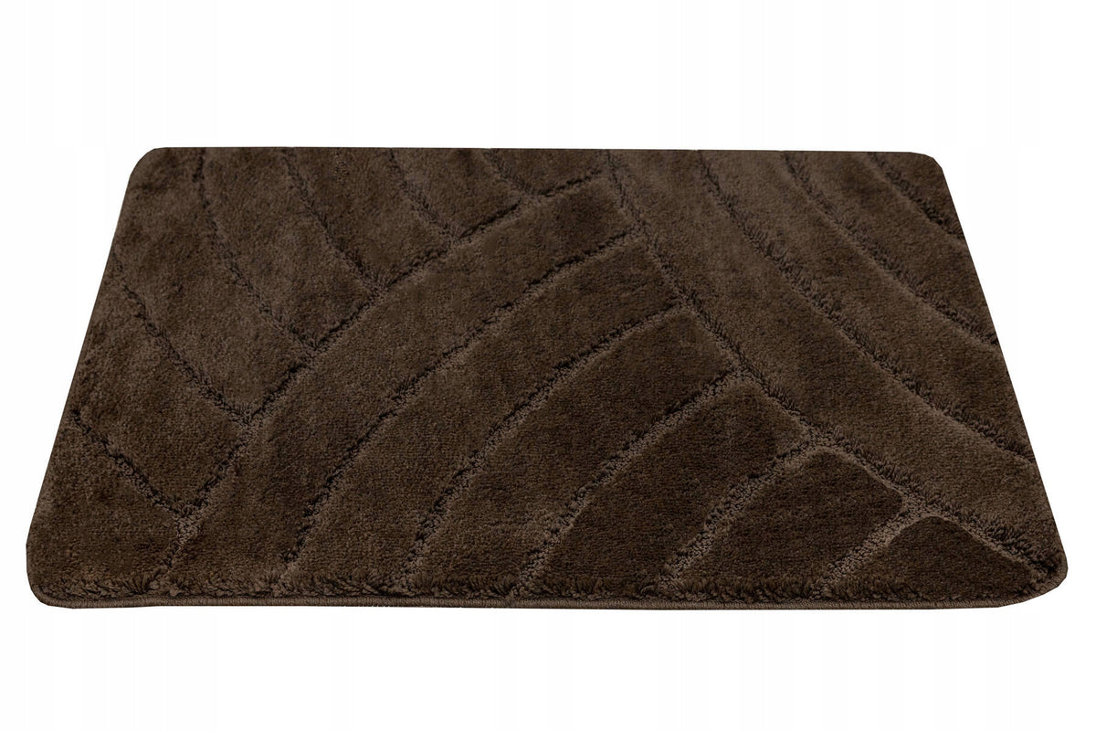 BATHROOM RUG TOILET MAT NON-SLIP BROWN WENGE 60x100 cm