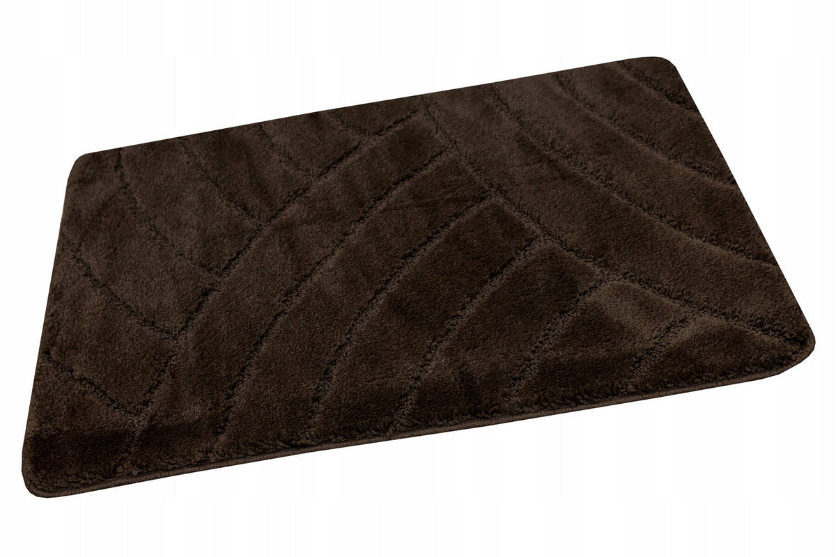 BATHROOM RUG TOILETS RUBBERIZED BROWN WENGE MAT SASH 50x80 cm