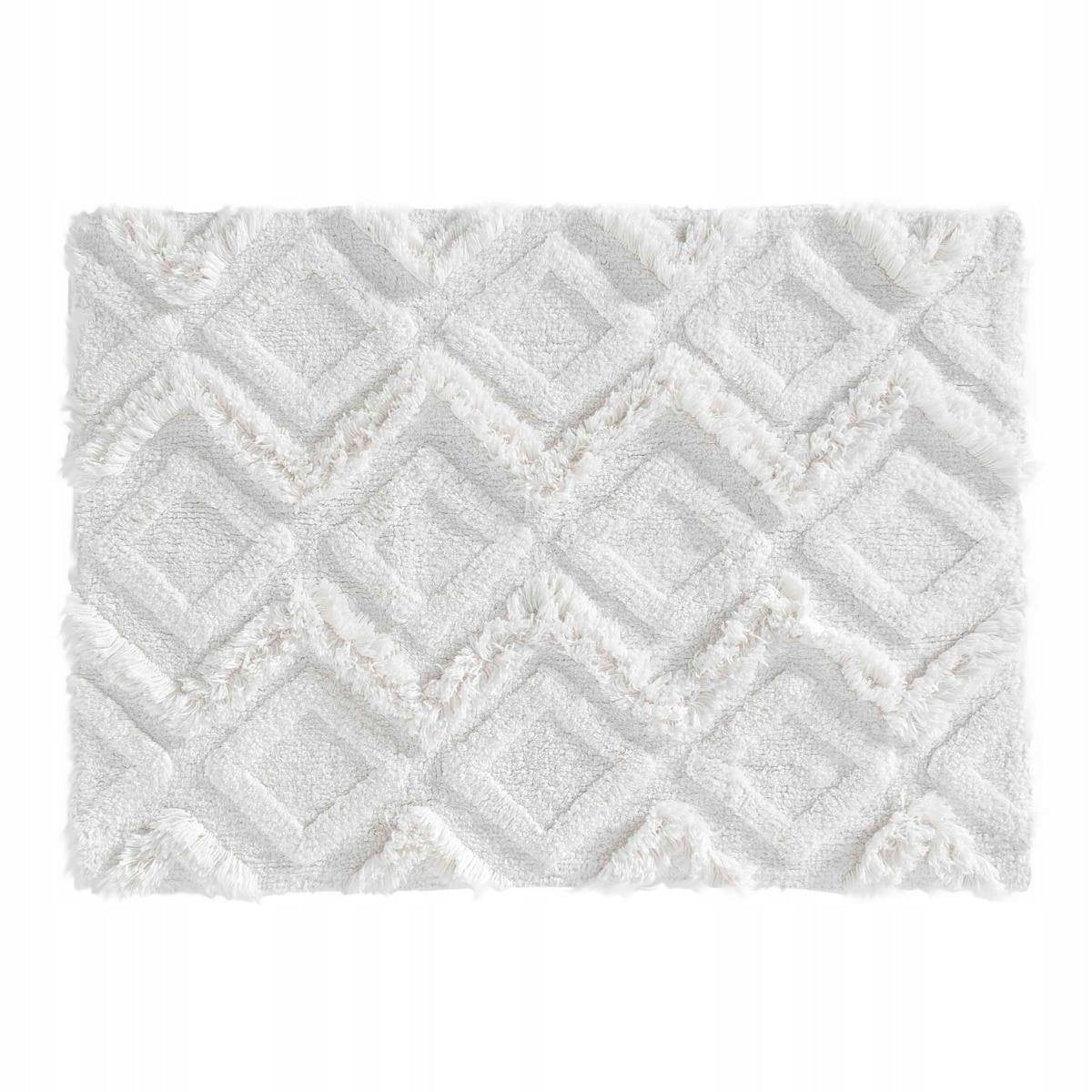 BATHROOM RUG WHITE cotton BOHO 50x80 cm Packaging status original