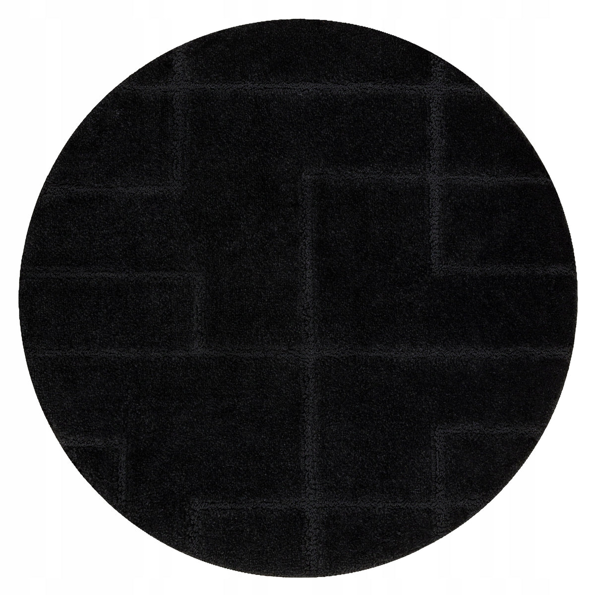 BATHROOM RUG circle 50 cm LINES BLACK NON-SLIP SOFT #KPL277