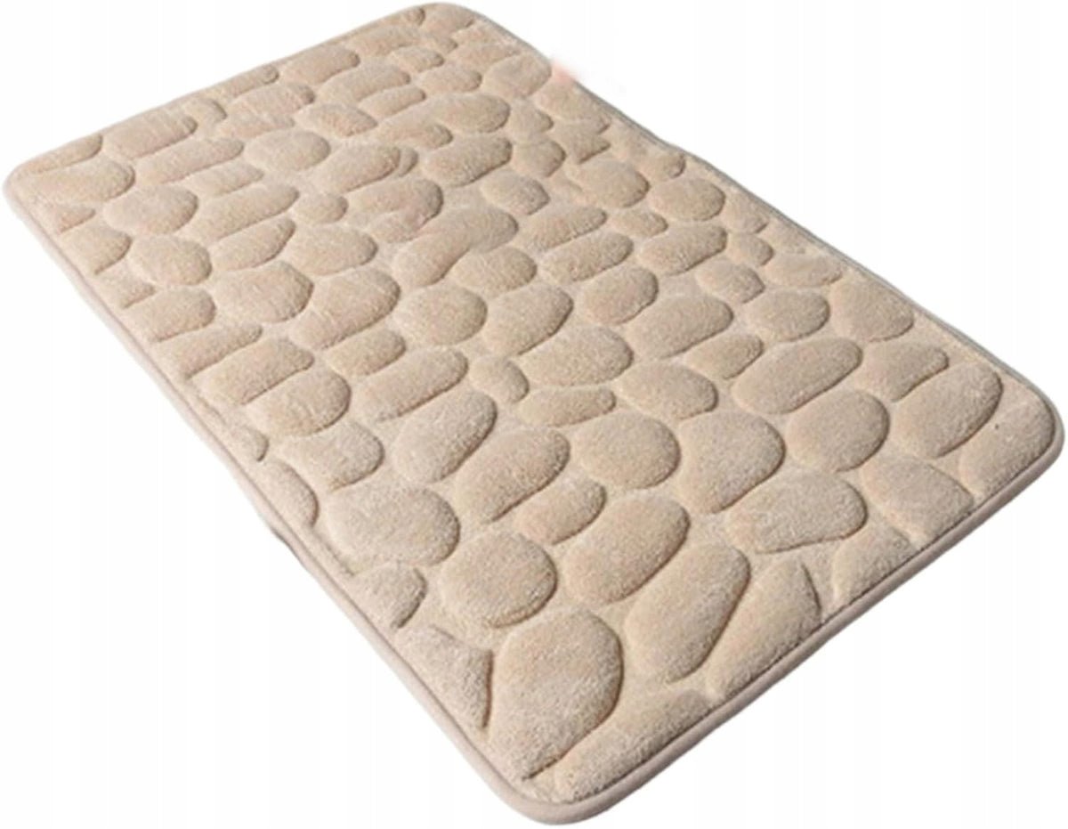 BATHROOM RUGS BEIGE NON-SLIP SET OF 2 SOFT