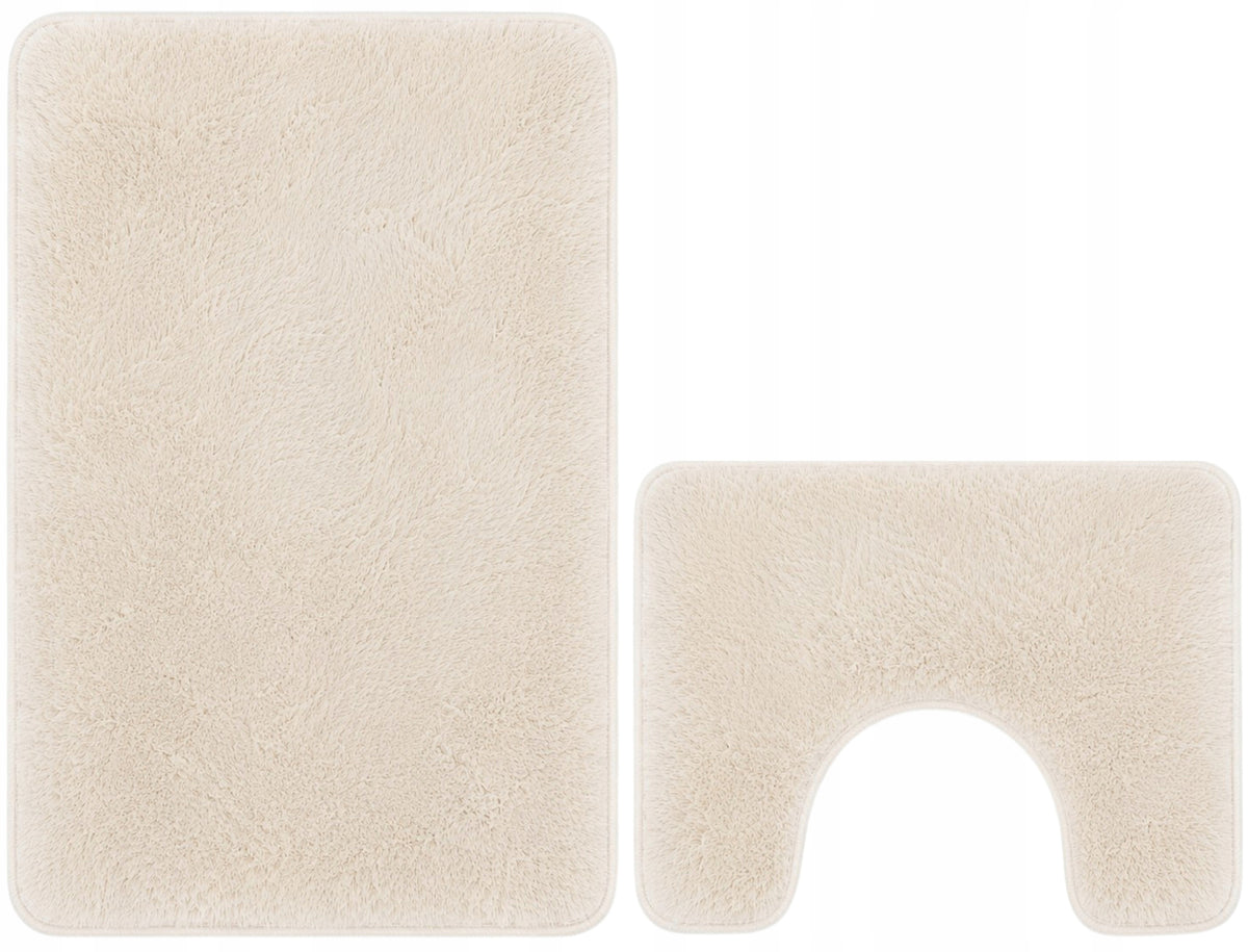 BATHROOM RUGS SET NON-SLIP 2 PIECE CREAM ECRU 50X80 Packaging status original