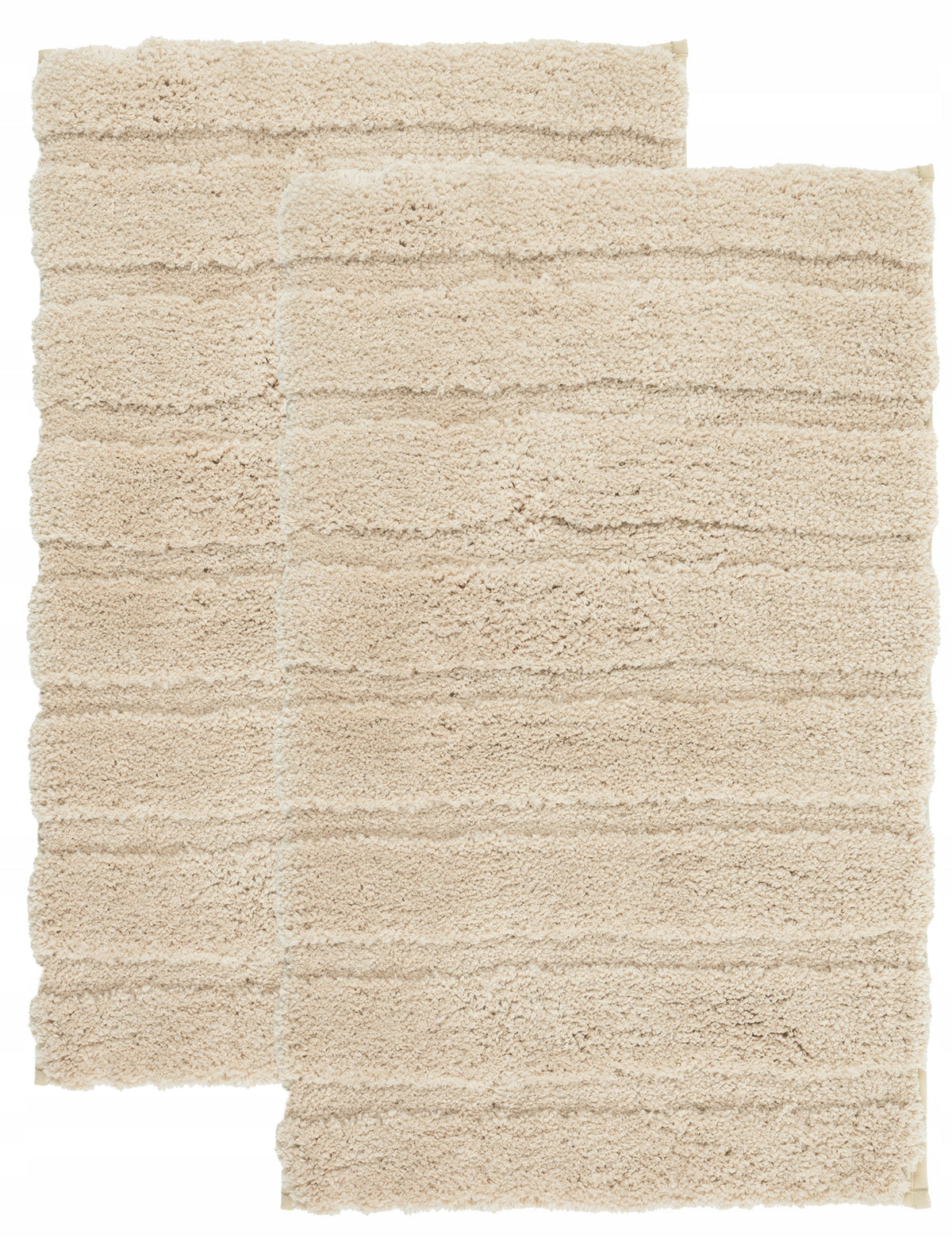 BATHROOM RUGS SET OF 2 PCS 50x80cm+50x80cm BEIGE ANTI-SLIP SHAGGY