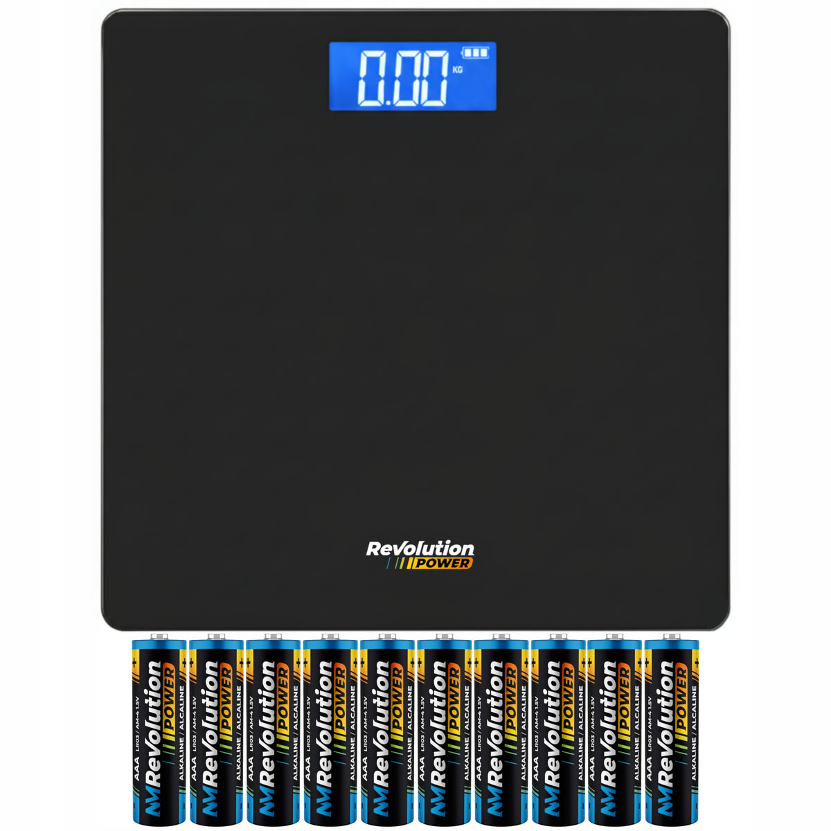 BATHROOM SCALE 180KG GLASS LED SLIM DESIGN PRECISE + 10x AAA BATTERY