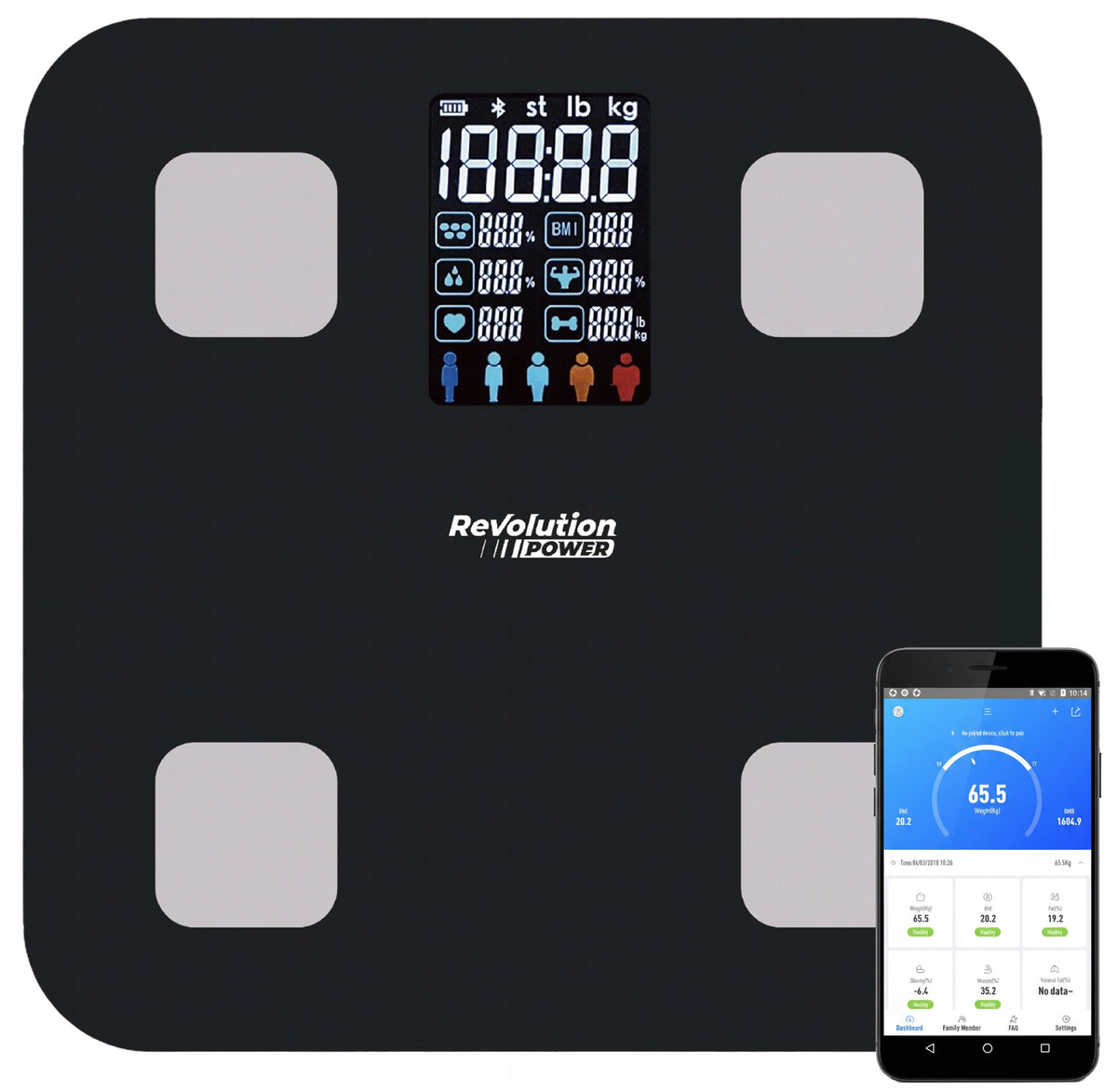 BATHROOM SCALE ANALYTICAL ELETRONIC - APPLICATION in Polish SLIM BLACK