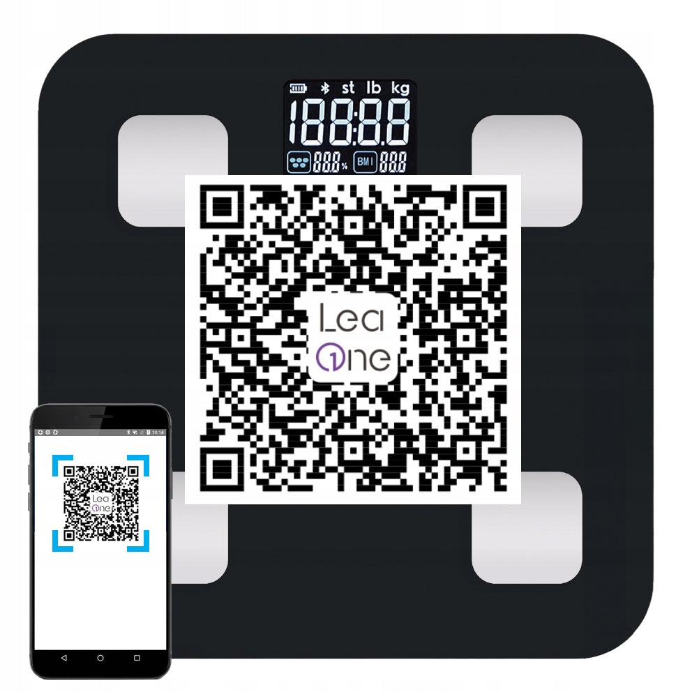 BATHROOM SCALE ELECTRONIC ANALYTICAL - APPLICATION in Polish SLIM BLACK Packaging status original