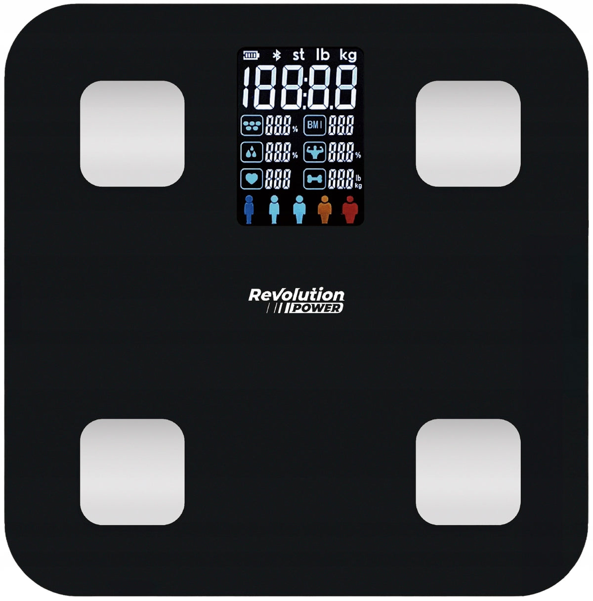 BATHROOM SCALE ELECTRONIC ANALYTICAL - APPLICATION in Polish SLIM BLACK