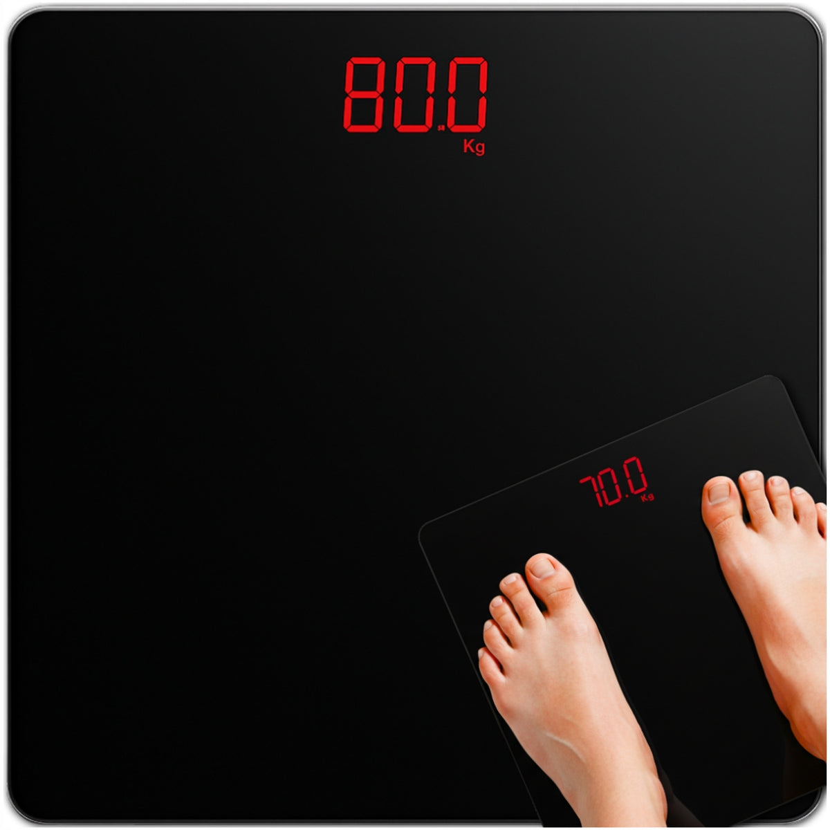 BATHROOM SCALE ELECTRONIC GLASS ACCURATE PRECISION BLACK 150KG