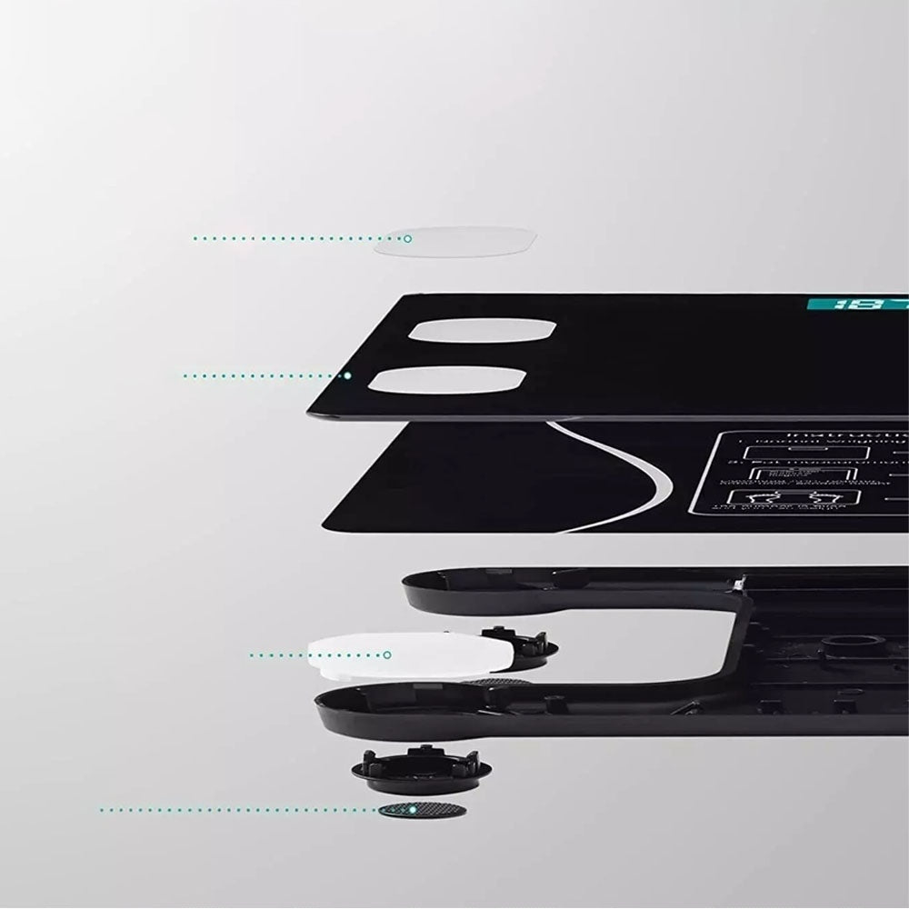 BATHROOM SCALE ELECTRONIC GLASS LCD PRECISION 180KG BATTERIES APP Packaging status original