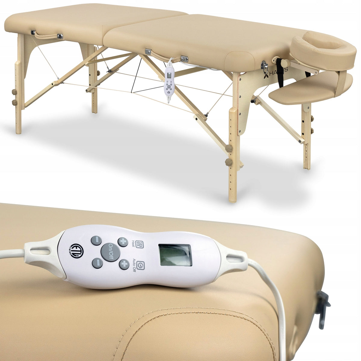 BED MASSAGE TABLE FOLDING THERMA TOP HEATED TOP 95W REMOTE CONTROL HABYS