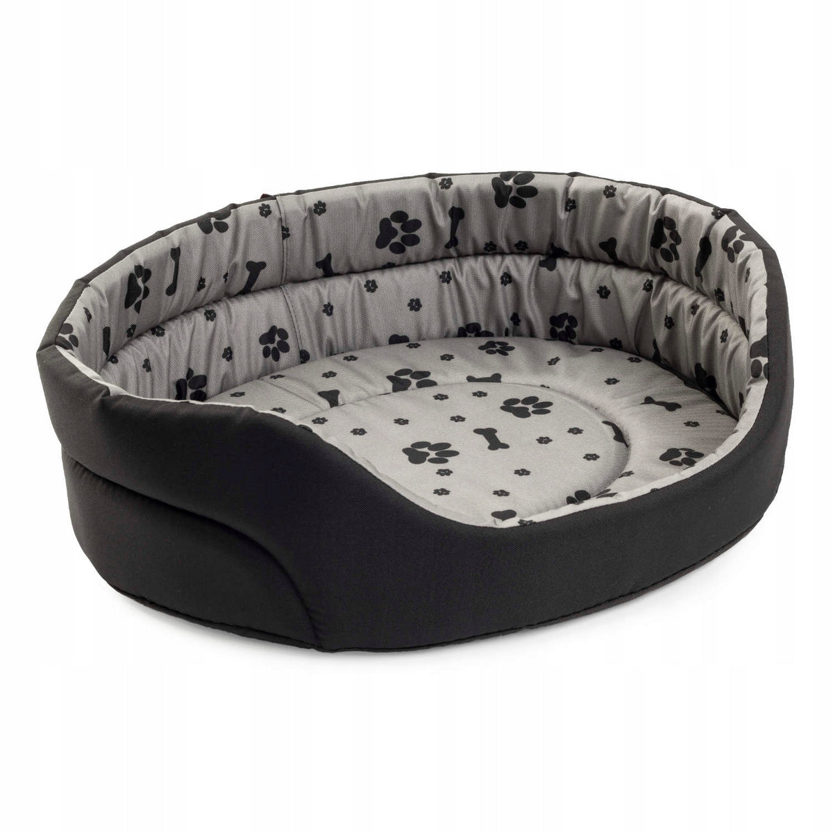 BED MATTRESS FOR DOG BED 40x49 R2 BLACK-GRAY WITH PAWS
