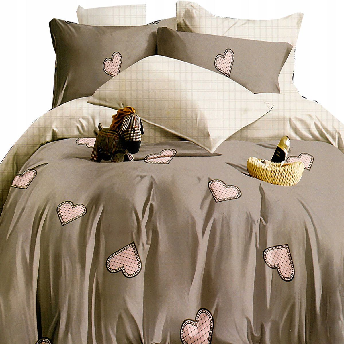 BEDDING SET 180x200 SATIN COTTON 4-PIECES