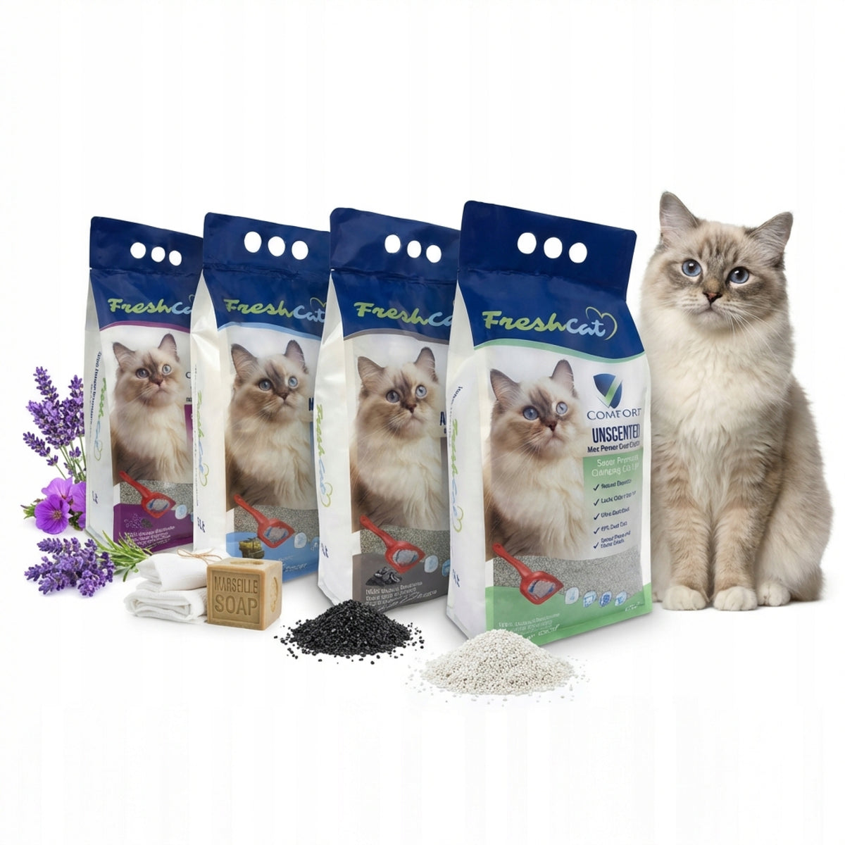 BENTONITE CAT LITTER 5L DUST-FREE NATURAL CLUMPING - 4x PIECES
