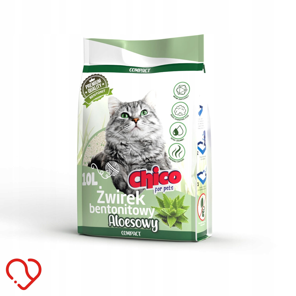 BENTONITE CAT LITTER COMPACT ALOE 10L CHICO