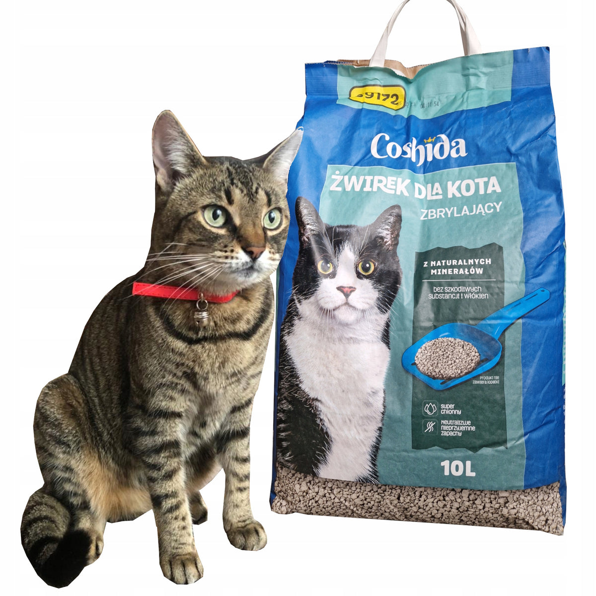 BENTONITE CLUMPING LITTER FOR CAT COSHIDA 10l Manufacturer code ŻWIREK BENTONITOWY ZBRYLAJĄCY