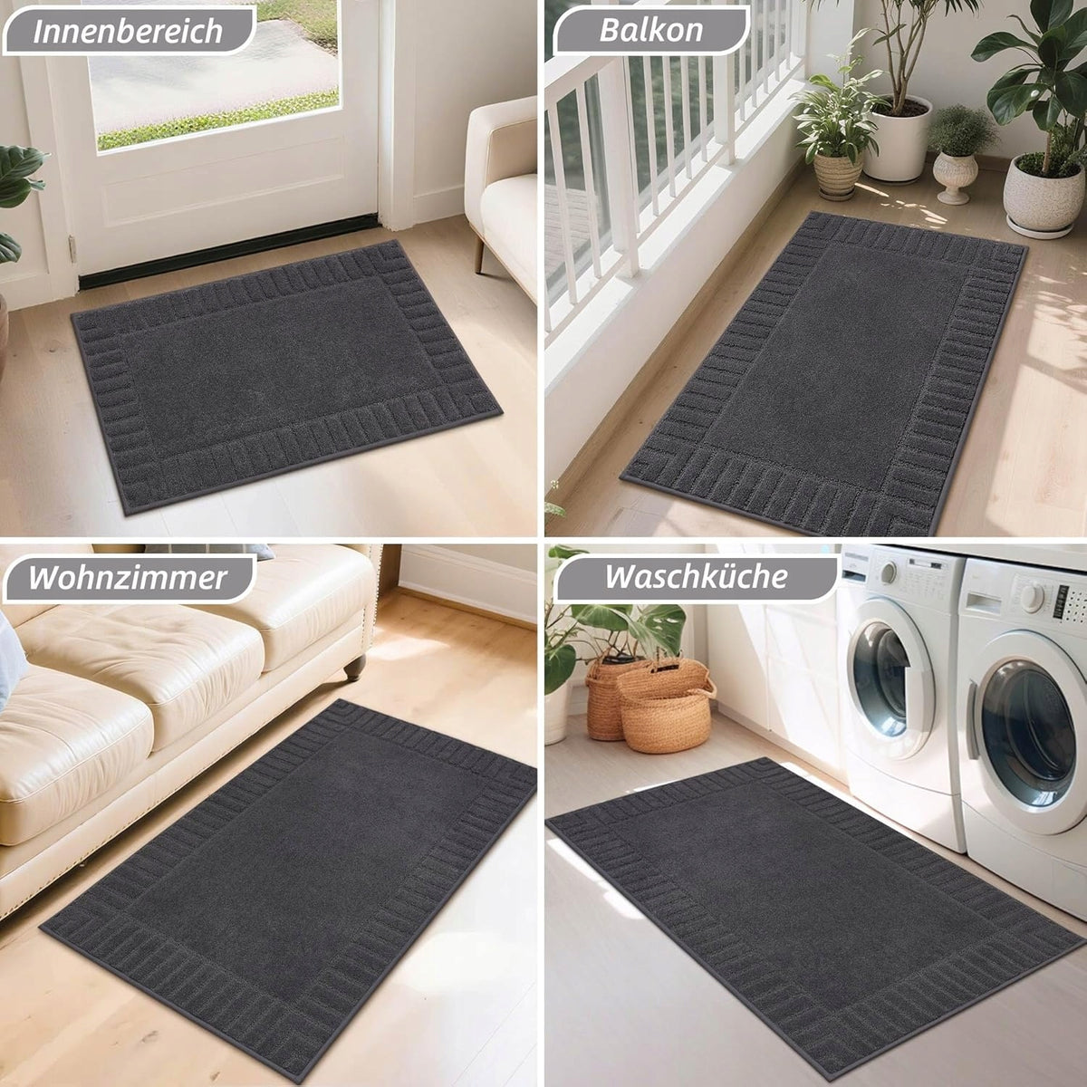 BEQHAUSE BATHROOM RUG ANTI-SLIP HALL MAT THICK 60X90 CM Manufacturer code 5908456435849