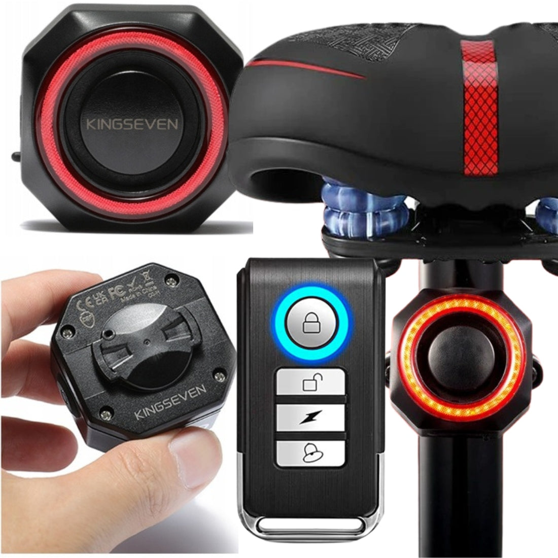 BICYCLE ALARM ANTI-THEFT REAR LAMP BICYCLE BELL REMOTE CONTROL Manufacturer code DOM/MW/B-ALA01