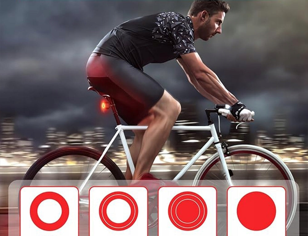 BICYCLE ALARM WIRELESS BELL 110dB + REMOTE CONTROL LED LIGHT REAR Color black