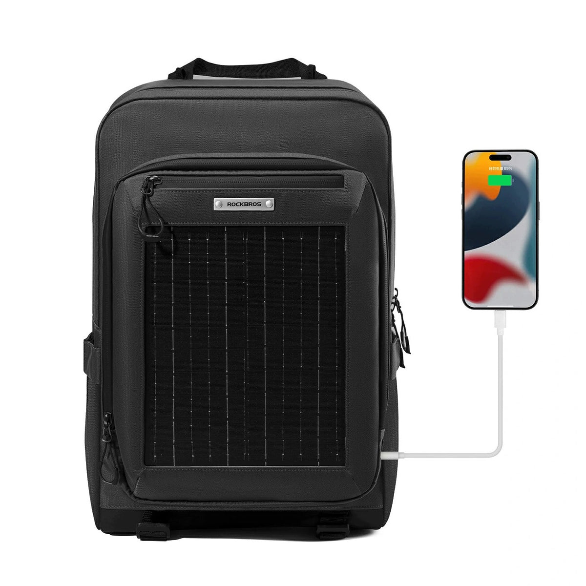 BICYCLE BACKPACK WITH SOLAR PANEL FOR CAPACIOUS PHONE 20L ROCKBROS Packaging status original