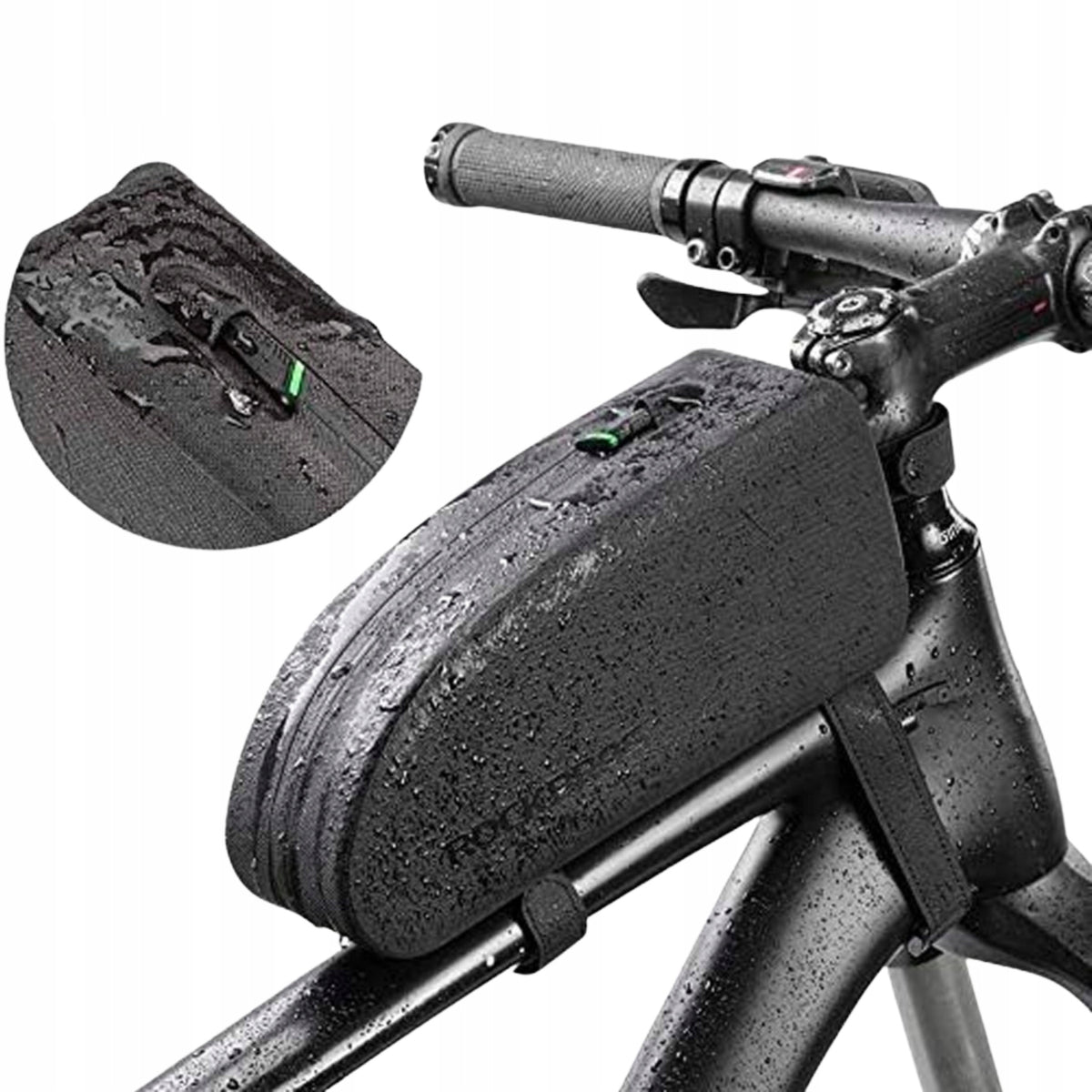BICYCLE BAG FOR FRAME WATERPROOF POUCH LARGE ROOMY BLACK 1.6L ROCKBROS Packaging status original