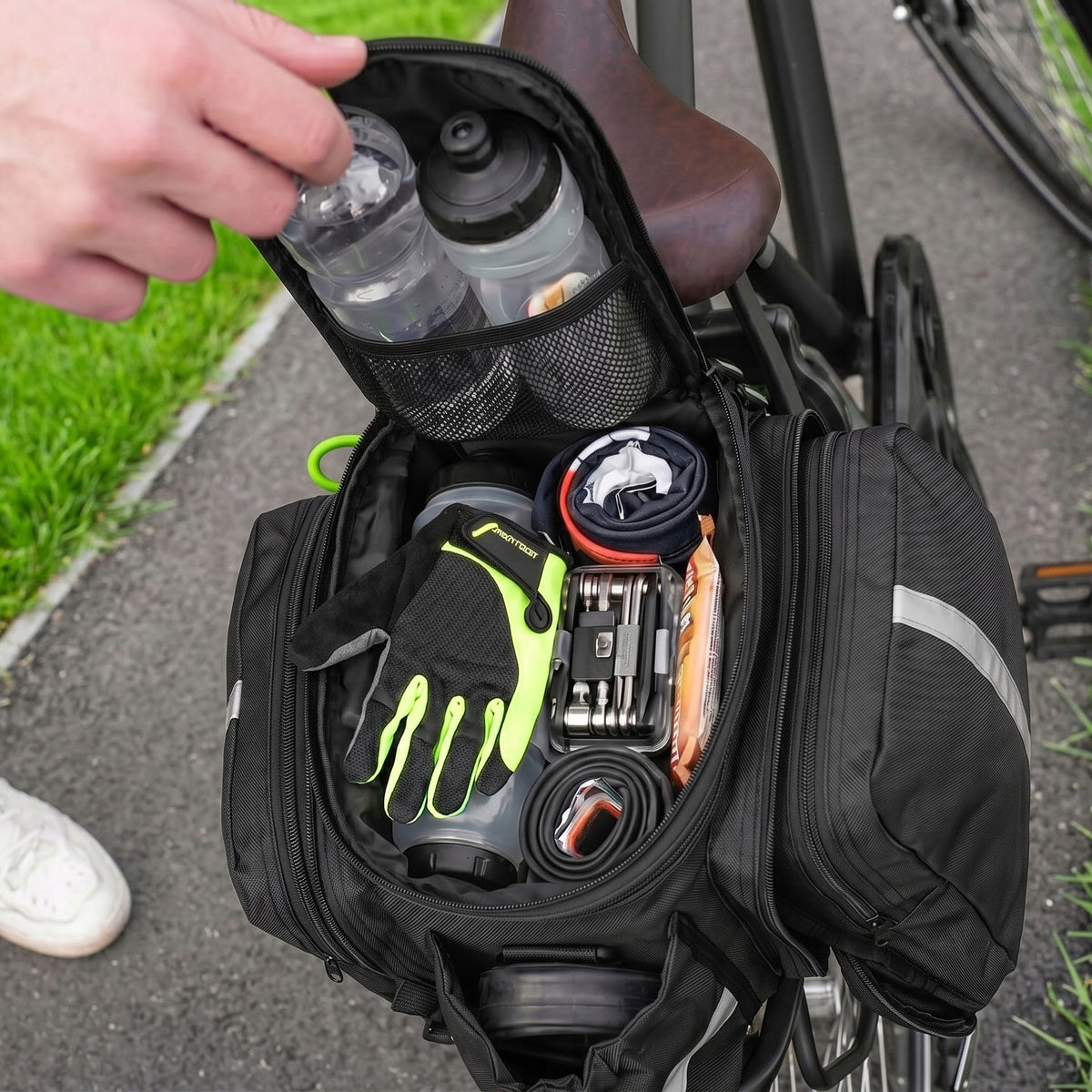 BICYCLE BAG PANNIER REAR RACK ADJUSTABLE CAPACITY WATERPROOF VAYOX Packaging status original