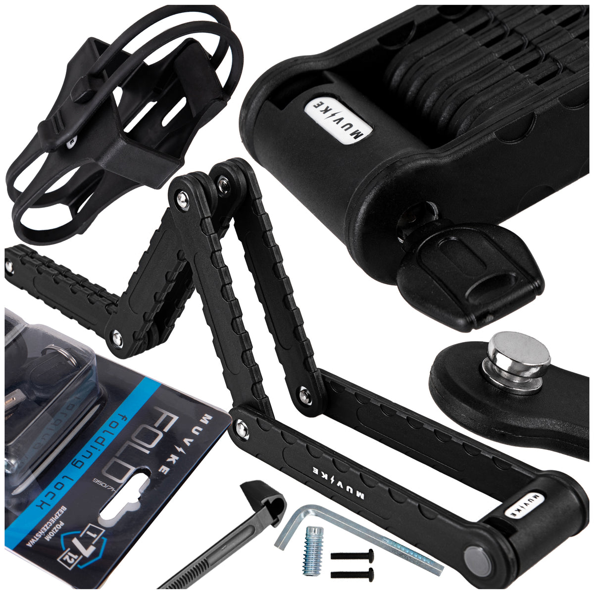 BICYCLE FOLDING CLASP 95cm 7mm WITH KEY WITH HANDLE MUVIKE FOLD 950/7K