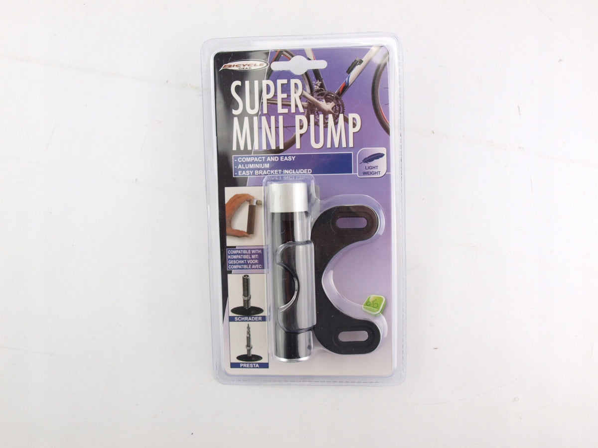 BICYCLE GEAR mini pump with bracket Color black