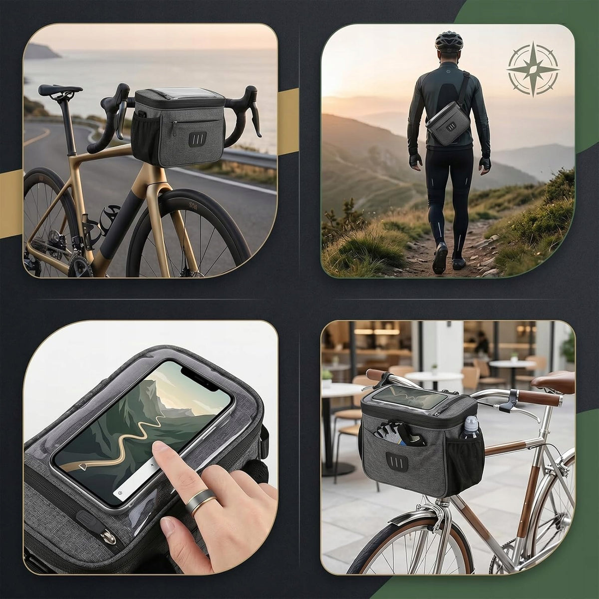 BICYCLE HANDLEBAR BAG WATERPROOF 5,6 L Packaging status original