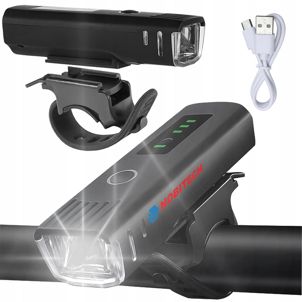 BICYCLE LIGHT FRONT LED USB FRONT HANDLEBAR STRONG DUSK SENSOR