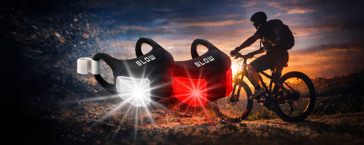 BICYCLE LIGHT LED SILICONE SET OF 2 PIECES FRONT BACK FOR BIKE BACKPACK Packaging status original