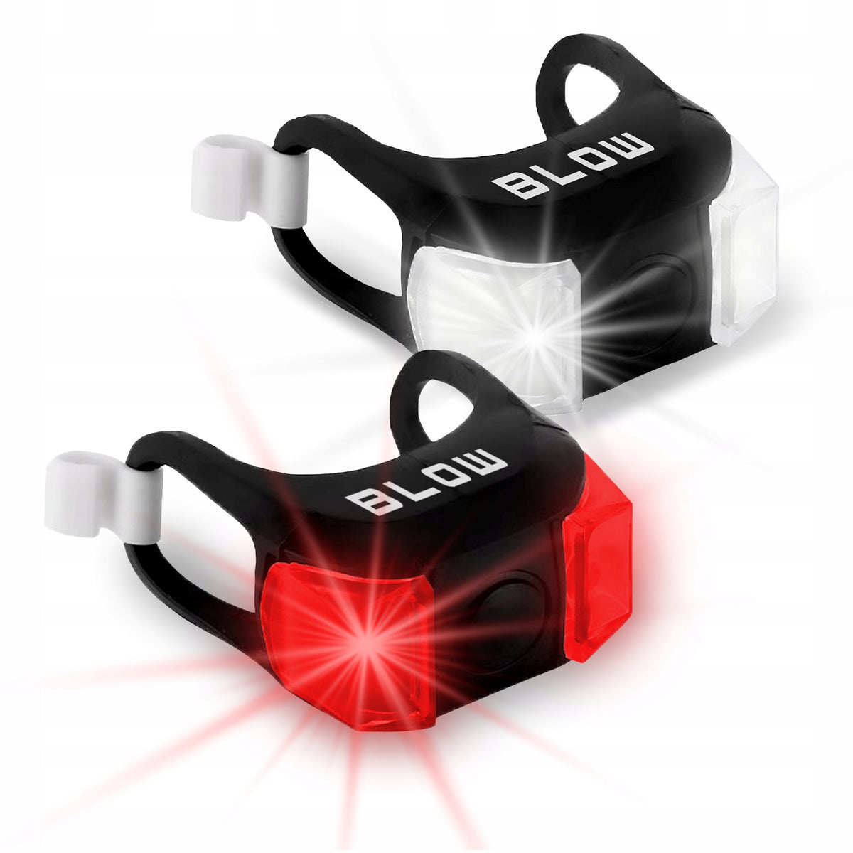 BICYCLE LIGHT LED SILICONE SET OF 2 PIECES FRONT BACK FOR BIKE BACKPACK