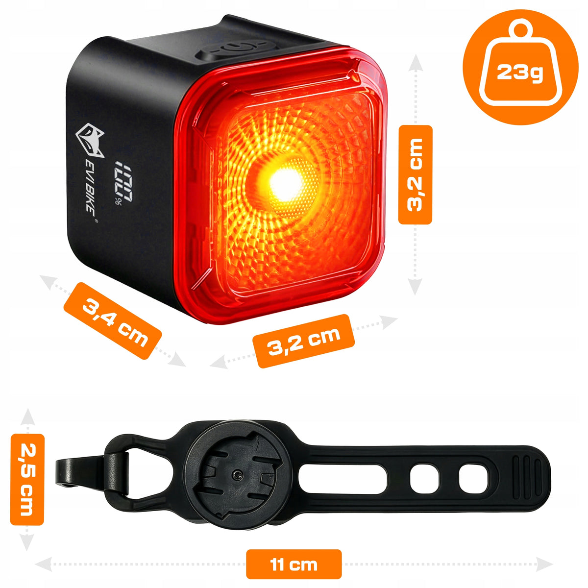 BICYCLE LIGHT REAR LED BRAKE SENSOR FOR BIKE STRONG LED WATERPROOF Packaging status original