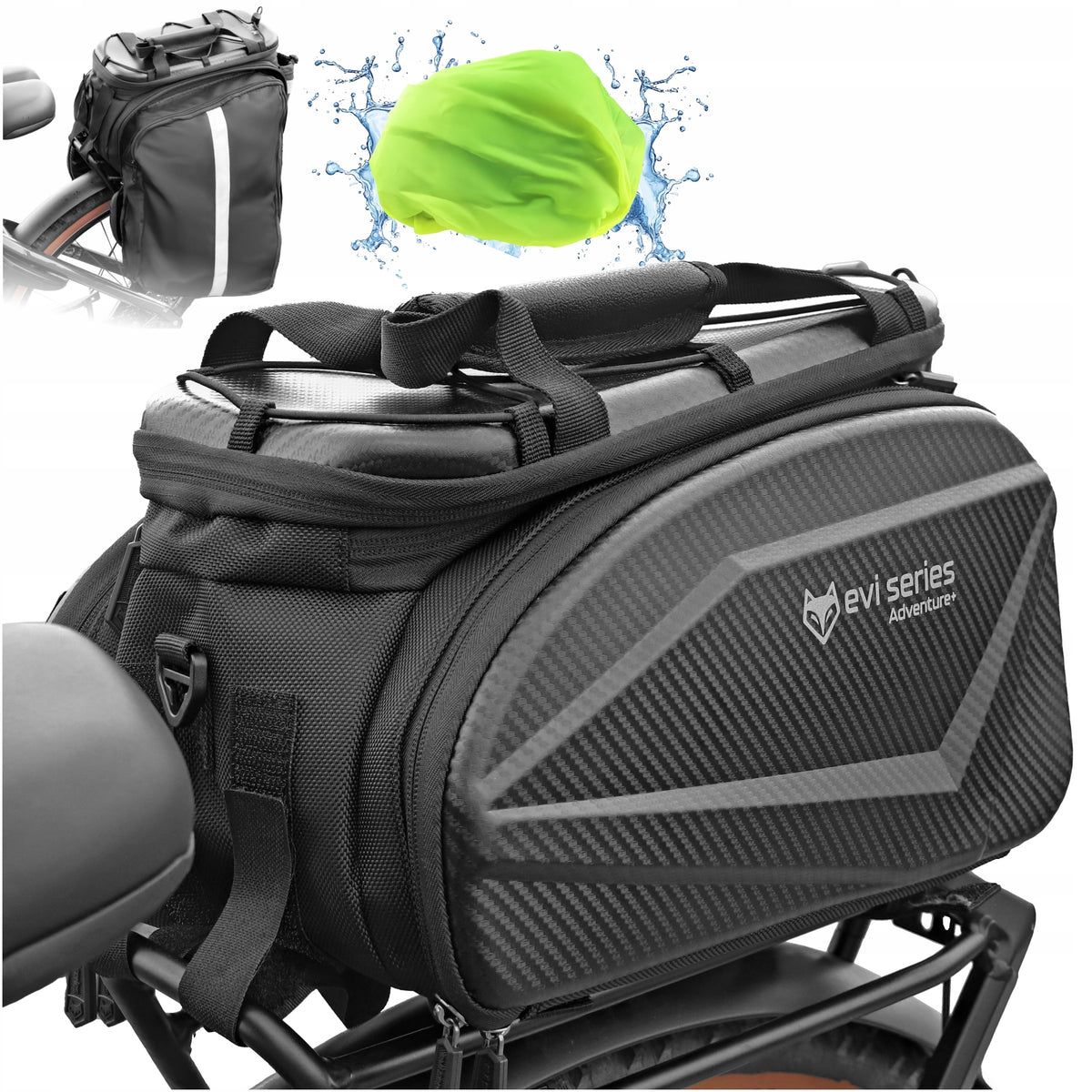 BICYCLE POUCH FOR TRUNK WATERPROOF ROOMY LARGE REAR BAG REFLECTIVE 35L
