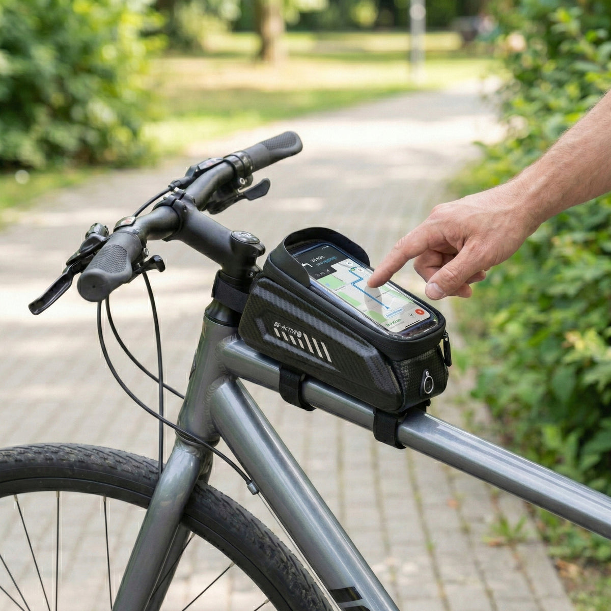 BICYCLE POUCH FRONT WATERPROOF SOLID FOR BIKE WITH PHONE CASE 7,2" Packaging status original
