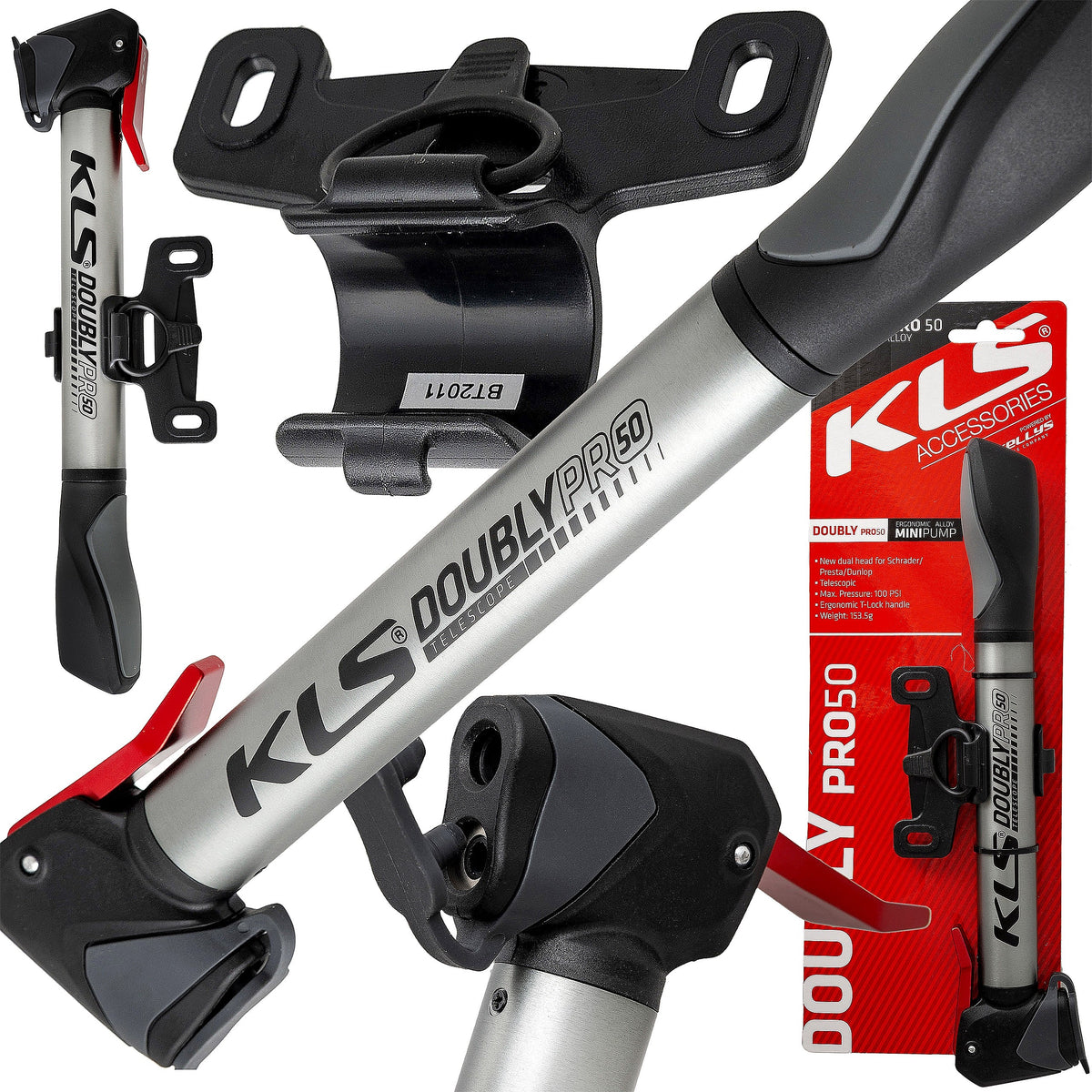 BICYCLE PUMP KELLYS DOUBLY PRO 50 Color gray