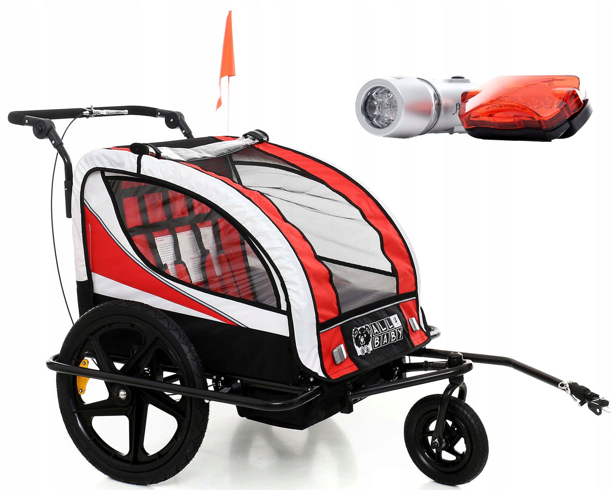 BICYCLE TRAILER CUSHIONED FOLDING AL04 LED PAINTING 3 COLORS