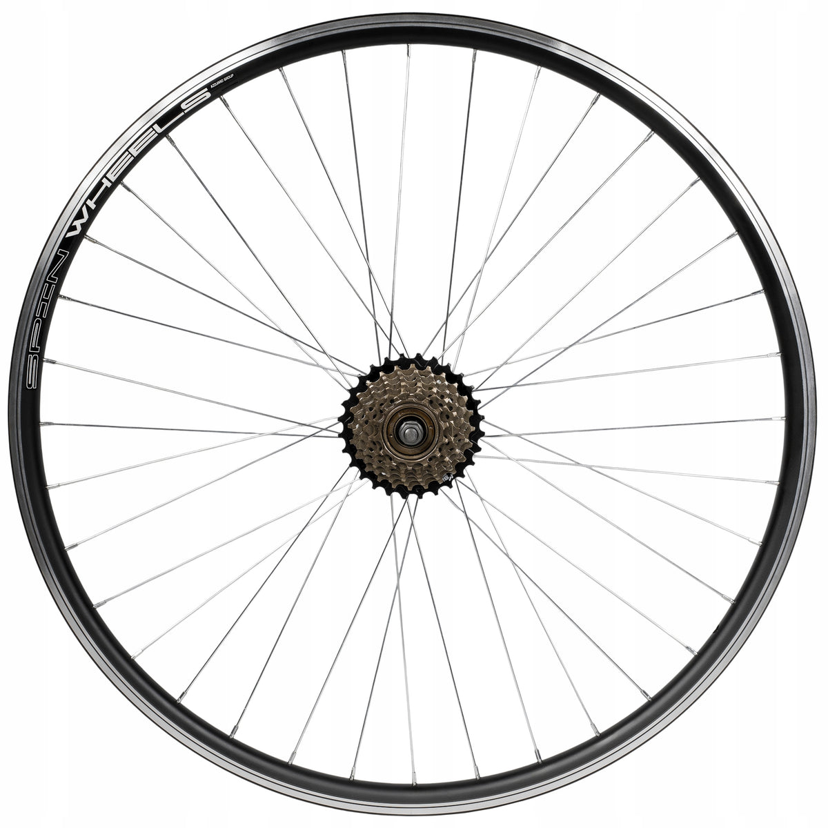 BICYCLE WHEEL 26 INCHES REAR FREEWHEEL 7 ROW V-BRAKE BLACK RAWKA Packaging status original