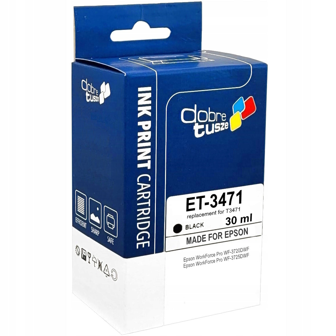 BLACK INK FOR EPSON T3471 WorkForce Pro WF-3720DWF WF-3725DWF + CHIP