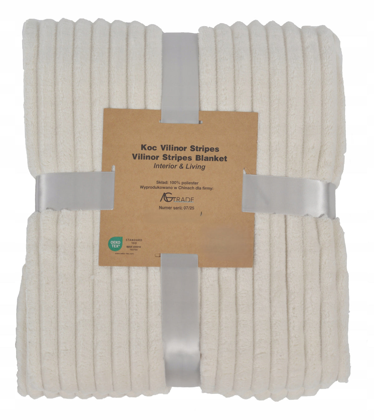 BLANKET 150x200 ECRU SOFT WARM FOR COUCH PLAID BEDSPREAD FOR GIFT Packaging status original