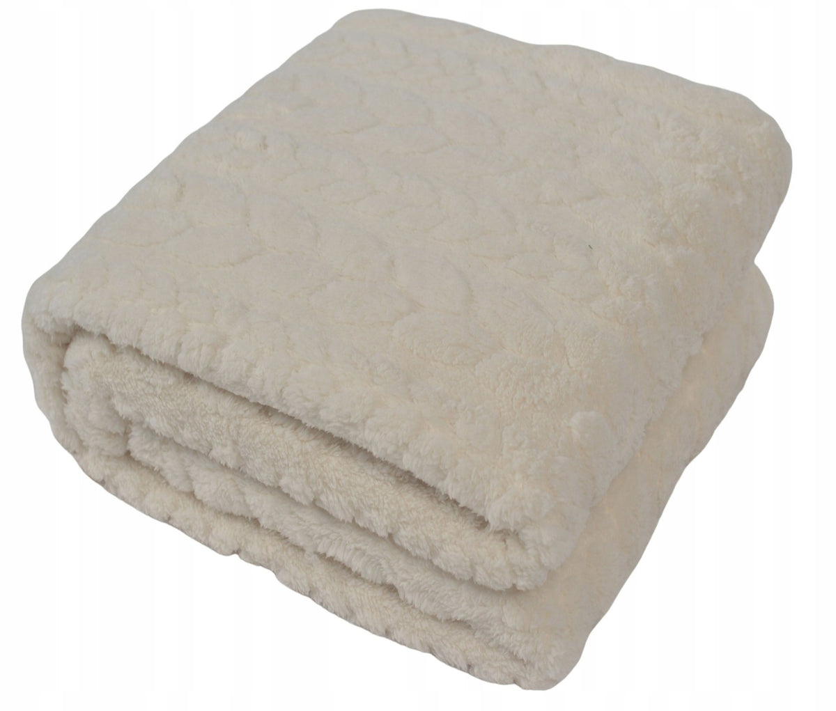 BLANKET PLAID BEDSPREAD WARM SOFT FOR GIFT FLUFFY 200X220 ECRU CREAM
