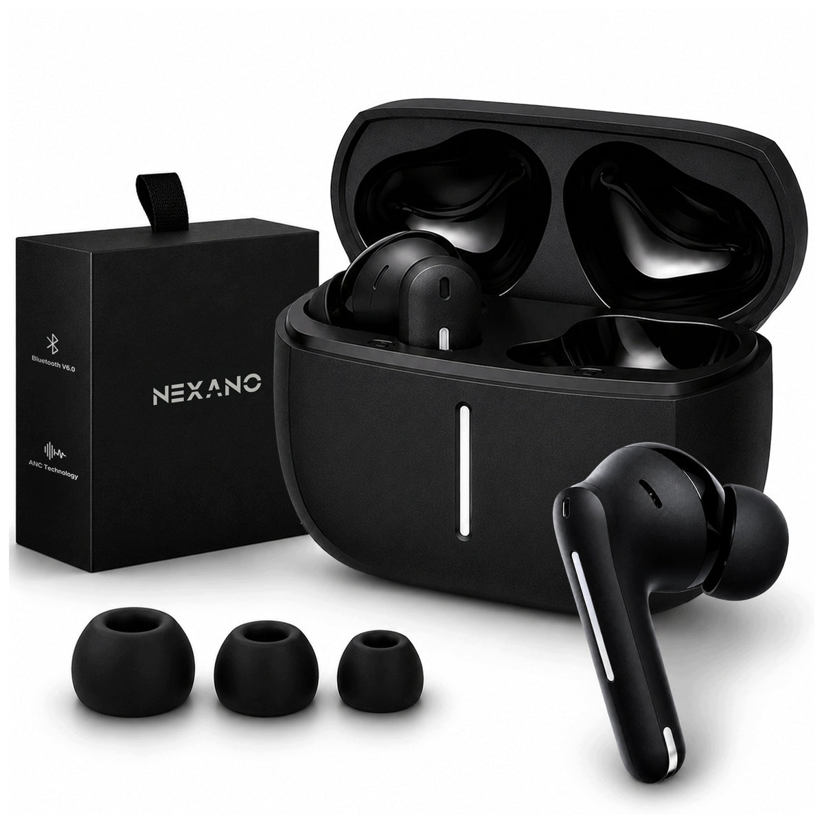 BLUETOOTH 6.0 ANC WIRELESS HEADPHONES IN-EAR BASS CALLS
