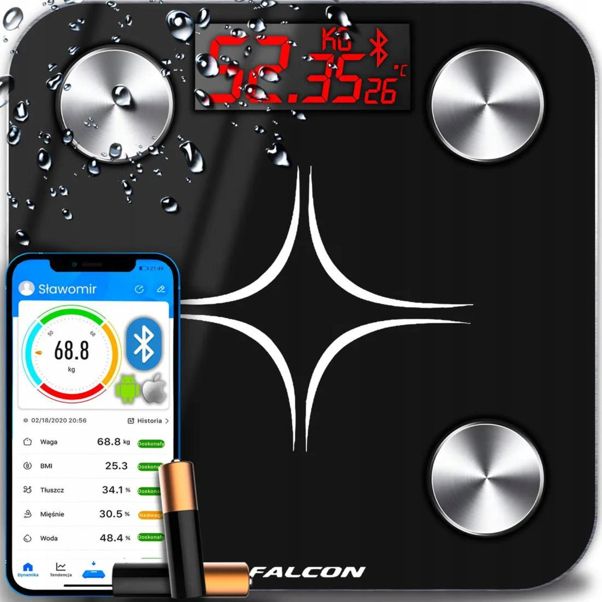 BLUETOOTH BATHROOM SCALE SMART ANALYTICAL Manufacturer code #6346