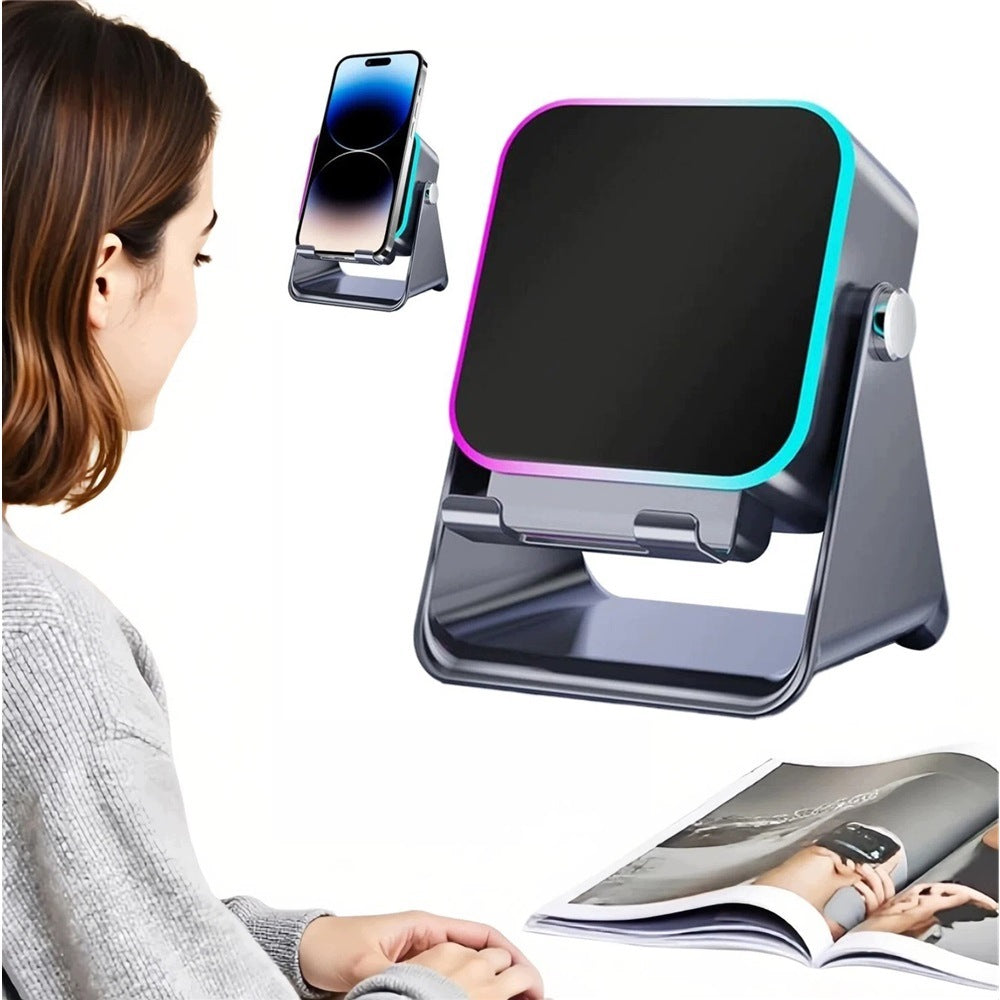 BLUETOOTH DESK SPEAKER WITH SMARTPHONE HOLDER ROTATING STAND 360 Packaging status original