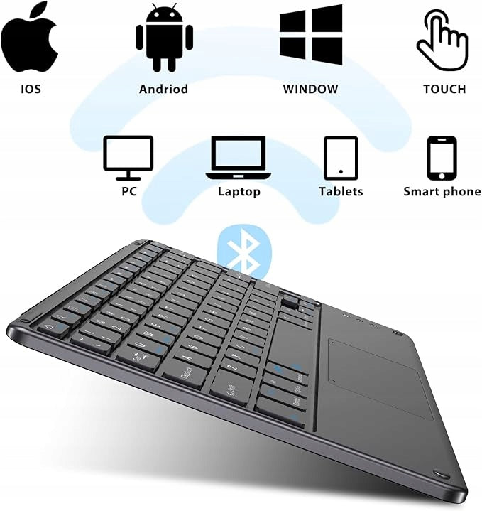BLUETOOTH KEYBOARD WIRELESS BLACKVIEW K1 QWERTY (ENGLISH) BLACK Packaging status original