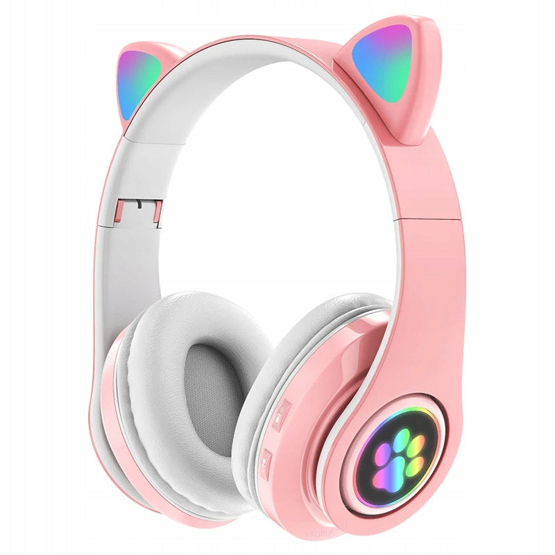BLUETOOTH LED RGB HEADPHONES GLOWING CAT Ear HEADPHONES