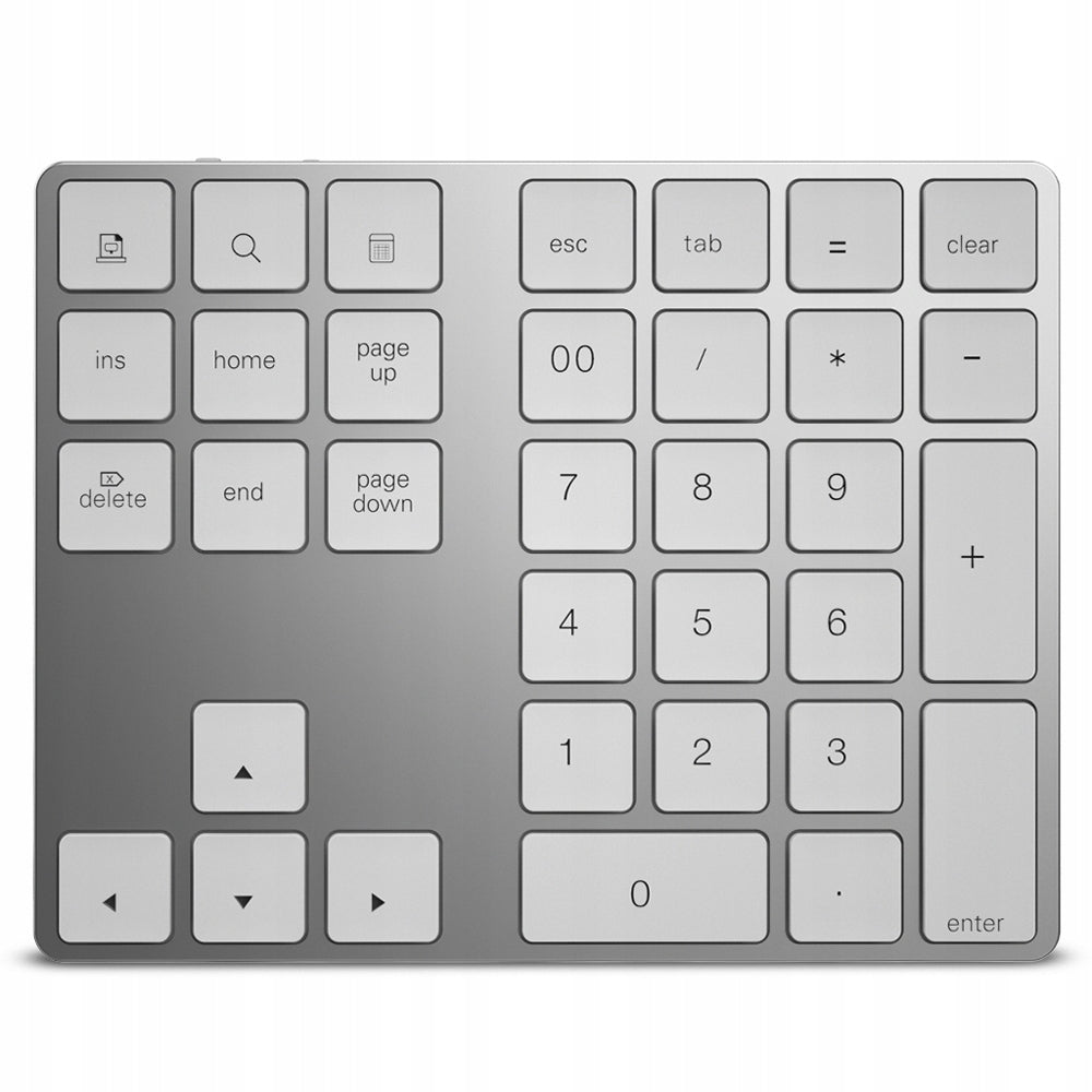 BLUETOOTH NUMERIC KEYPAD for Tablet Laptop WIRELESS Range 10M Color silver
