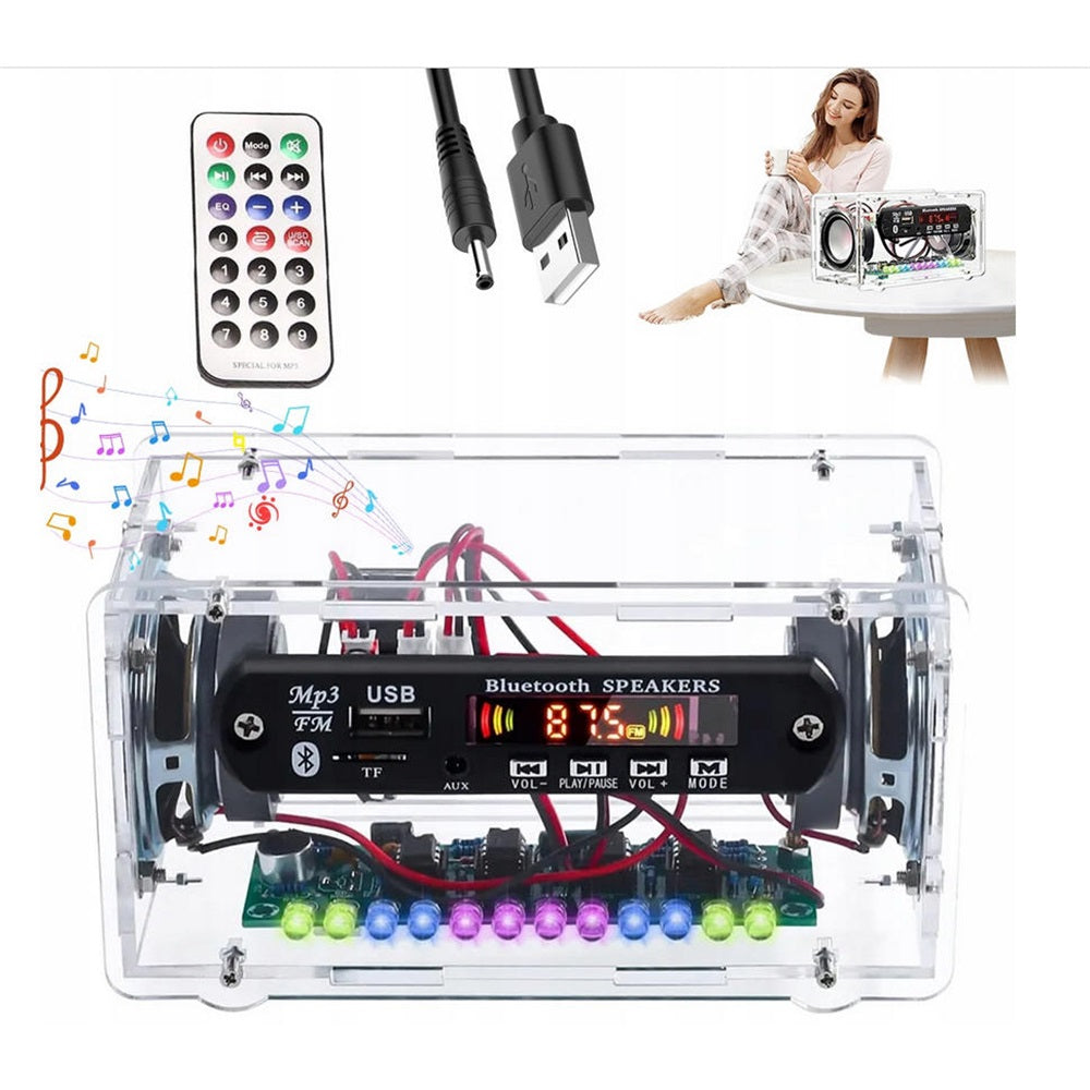 BLUETOOTH POWER SUPPLY SET FOR SOLDERING ELECTRONICS RADIO FM, USB SPEAKER Packaging status original