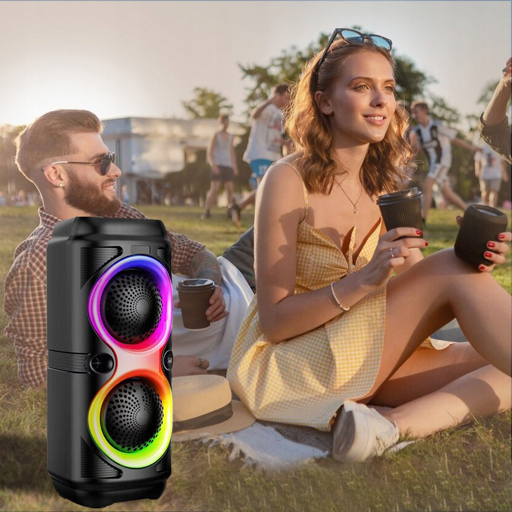 BLUETOOTH SPEAKER PORTABLE HIFI STEREO TWS WITH COLOR LED BACKLIGHT Model other