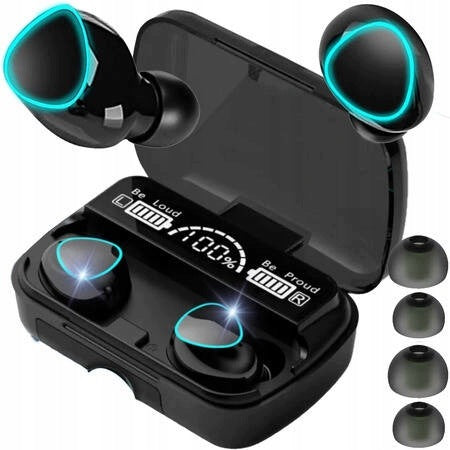 BLUETOOTH WIRELESS HEADPHONES + POWERBANK EAR MICROPHONE