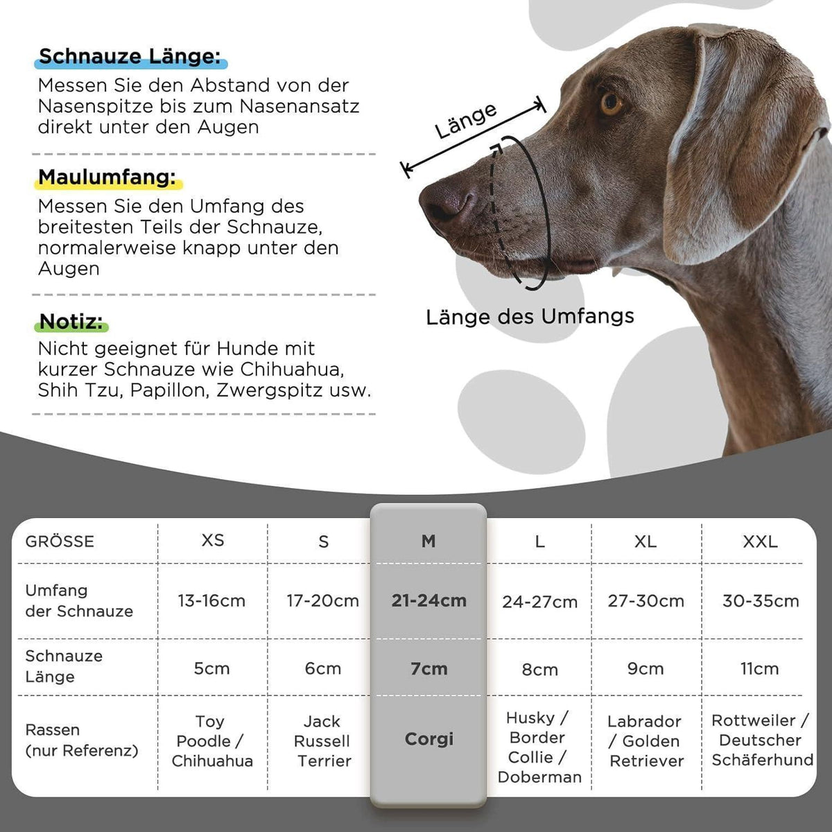 BONTHEE Mesh muzzle for dogs - Breathable, Reflective, Adjustable Manufacturer code M